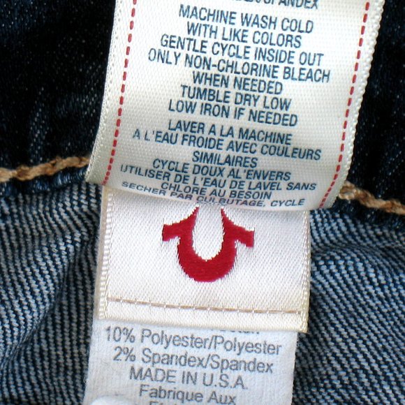 True Religion Boot Cut Dark Wash Flap Pocket Sz 26 - Picture 6 of 8